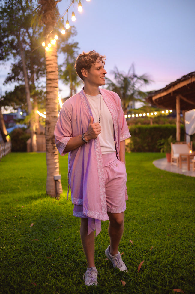 Linen Kimono (Baby Pink)