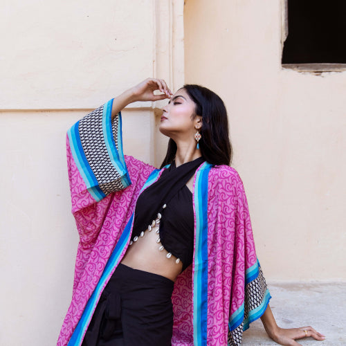 Upcycled Long Kimono