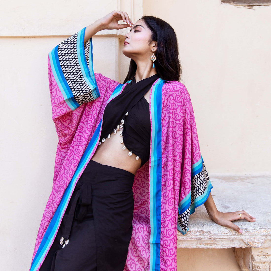 UPCYCLED SAREE KIMONO